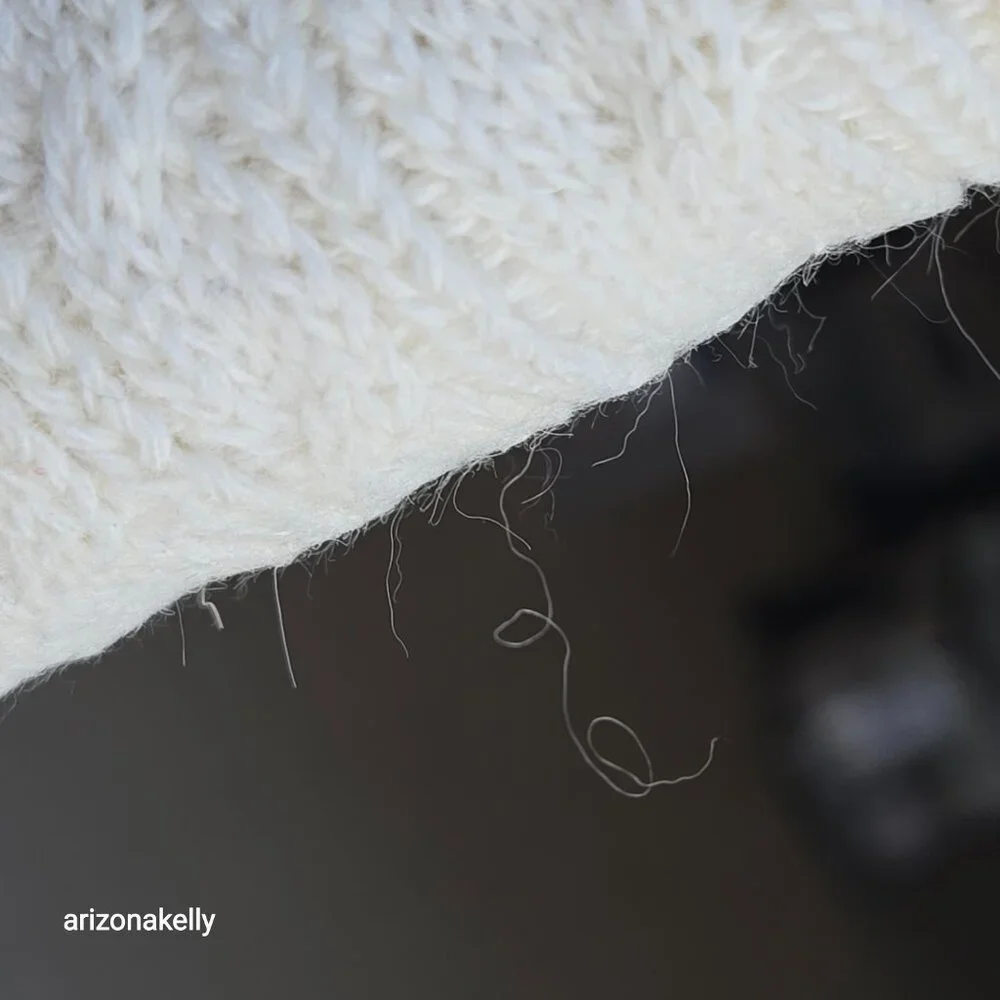 Wool or Wool Blend Cable Knit Ivory Scarf